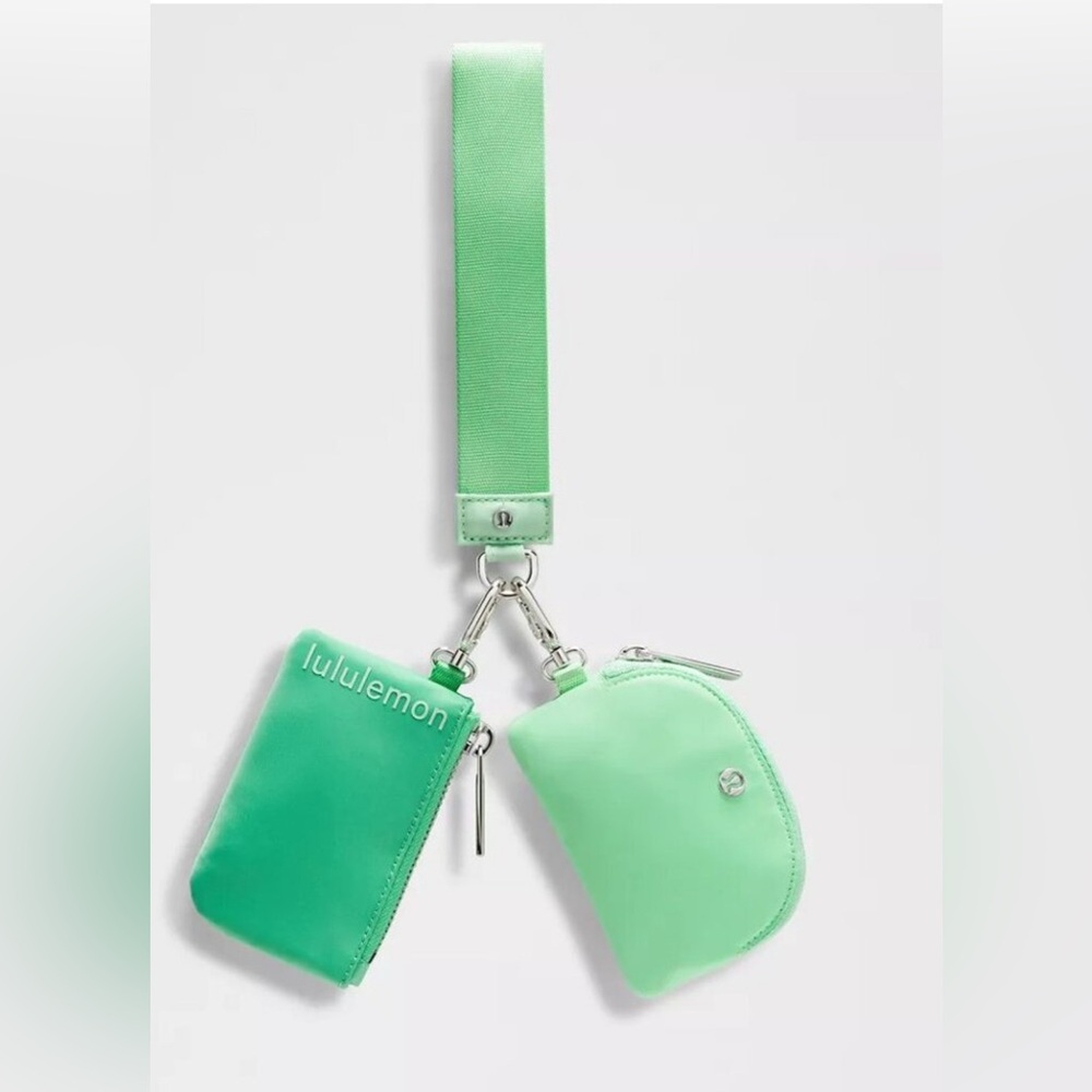 NWT Lululemon Dual Pouch Wristlet - Citra Lime/Smoky Mint